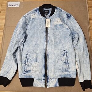 Forever 21 Men's Denim Bomber Jacket